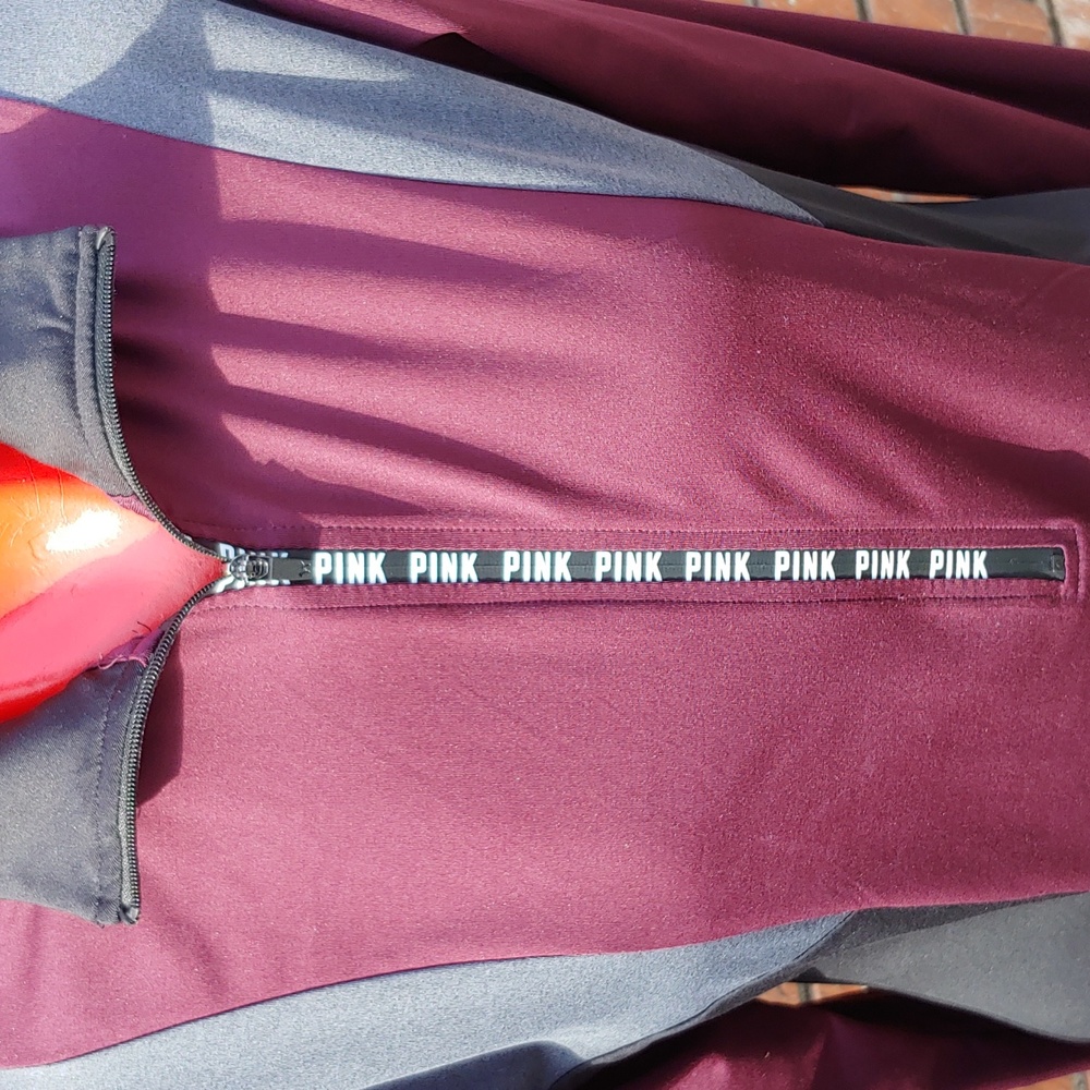 Victoria's Secret PINK Zip Track Jacket in Red, Black, Gray, Size Large - Picture 5 of 12